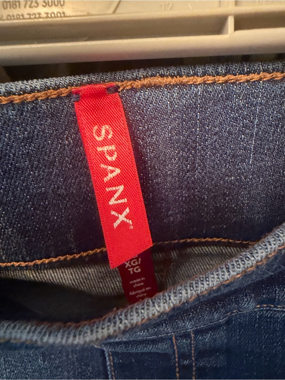 SPANX Dark Blue High-Rise Flare Jeans - Picture 9 of 13